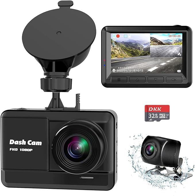 Dash Cam Front and Rear, Mini Dash Cam 1080P Full HD with 32GB SD Card, 2.45 inch IPS Screen, 2 M... | Amazon (US)