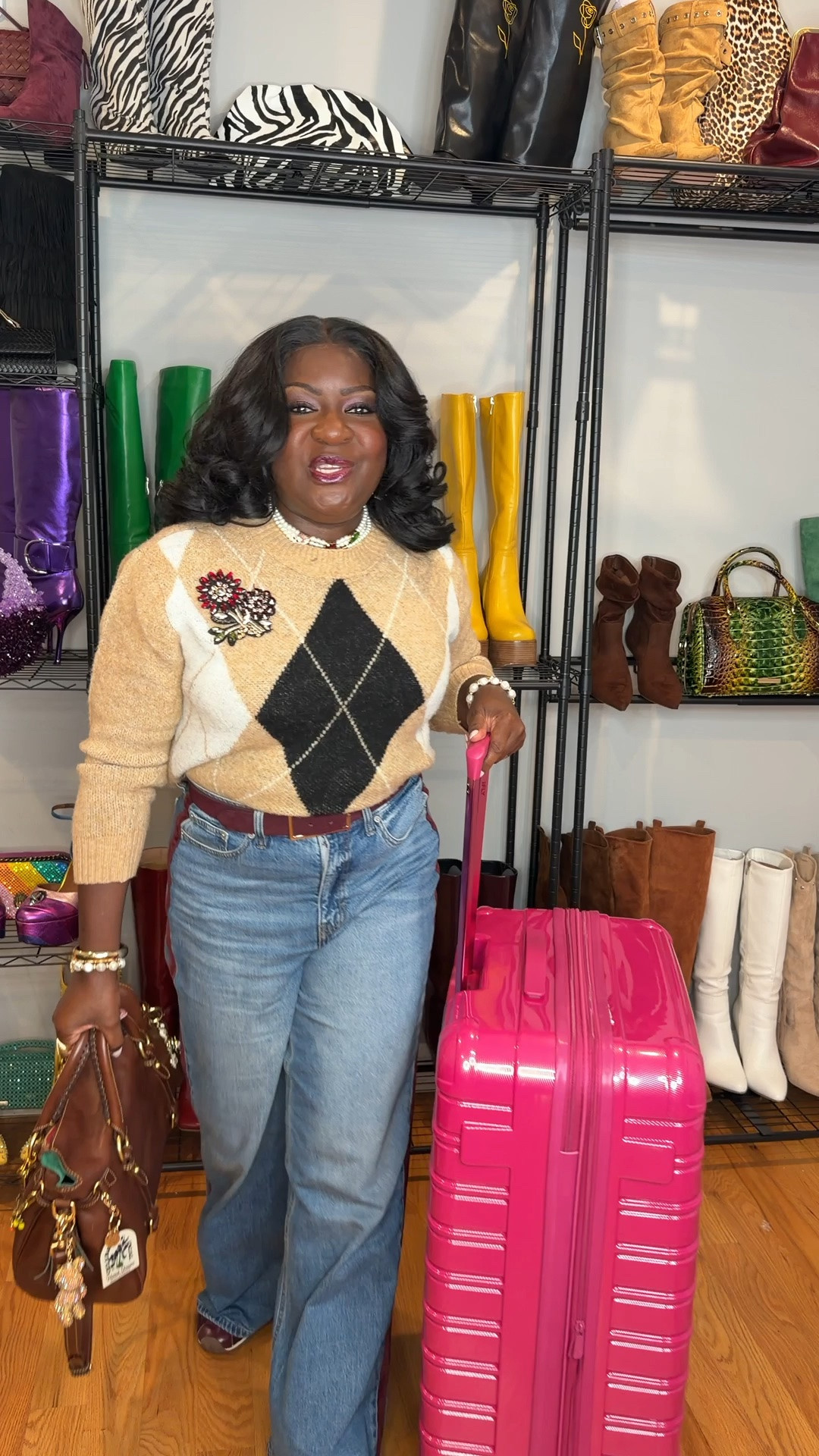 Travel OOTD, looking cute and comfortable with this for embellished sweater and jean from Macy’s On 34th.