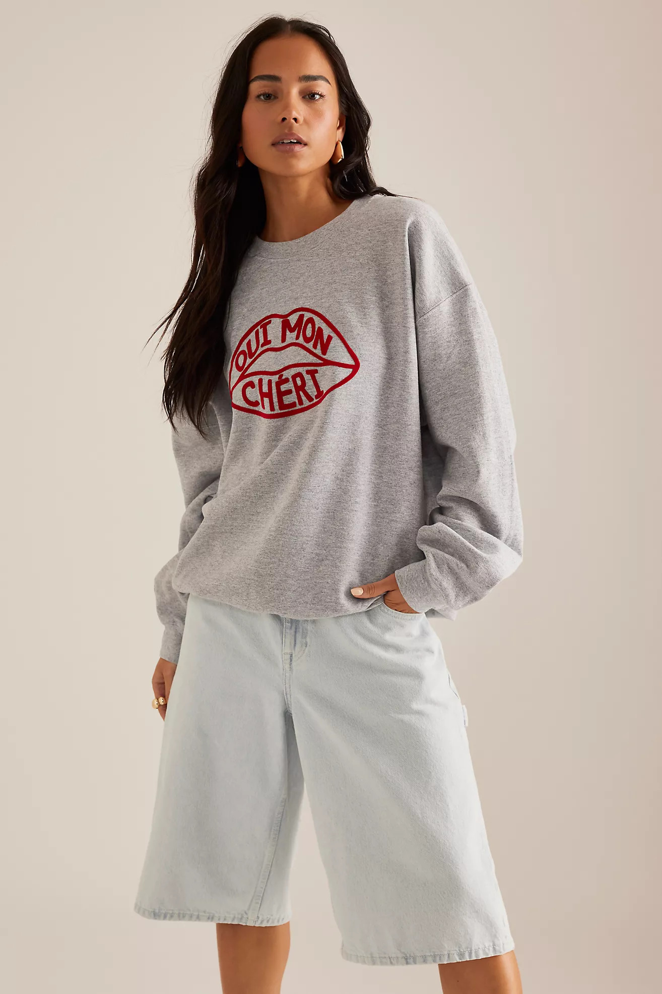 By Anthropologie Oui Mon Cheri Slogan Sweatshirt | Anthropologie (UK)