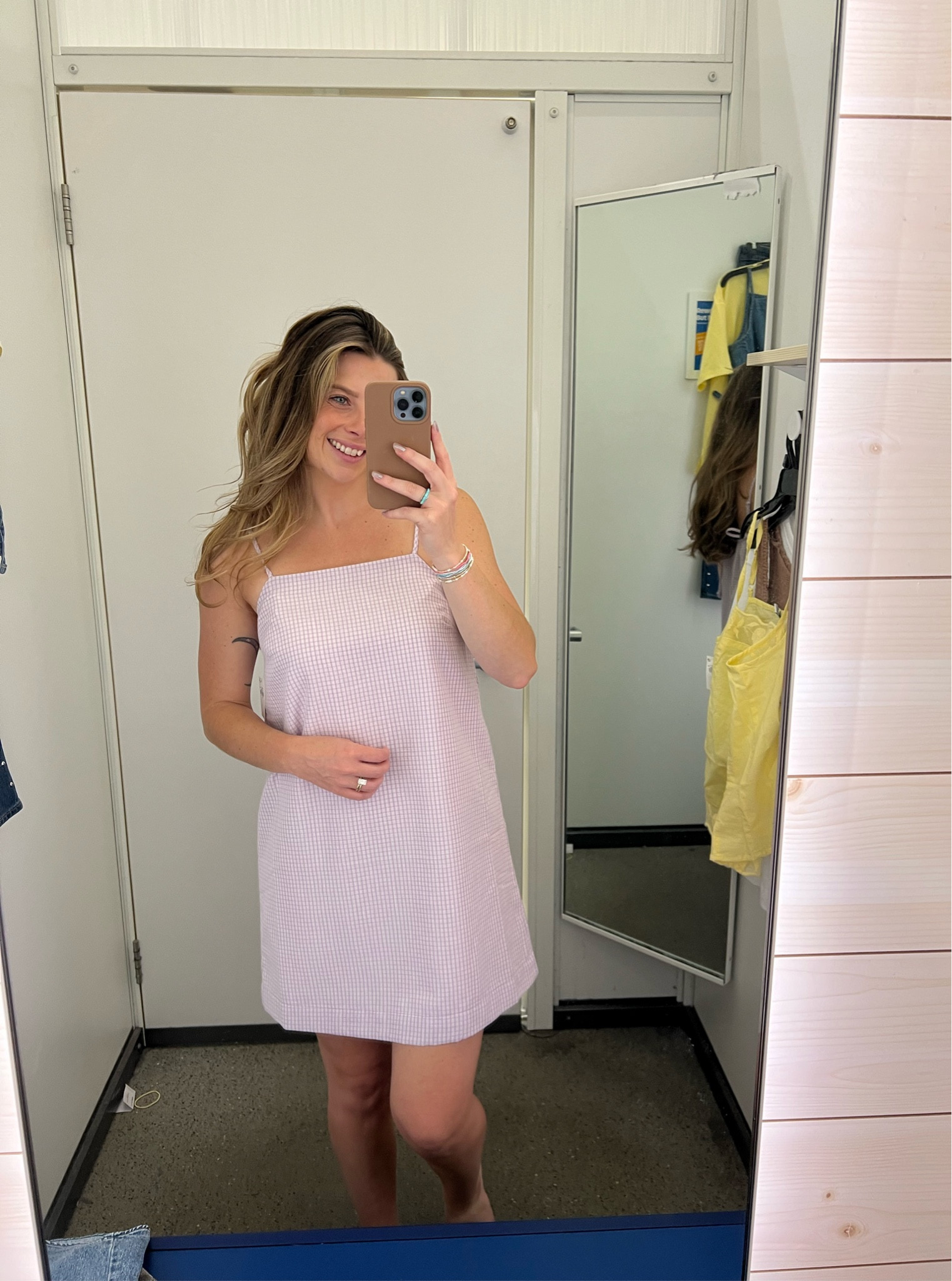Old navy purple gingham dress with bows in the back! Sized down so it hit shorter on me! 

#LTKootd #LTKspringtrends #LTKspring