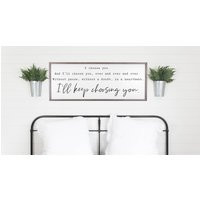 I Choose You Sign, I'll Always Bedroom Wall Decor, Farmhouse Framed Wood Above Bed Wedding Gift | Etsy (US)
