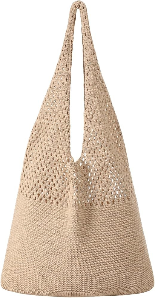 Premillow Crochet Beach Tote Bags, Stylish Mesh Beach Bags Shoulder Bag for Women, Cute Summer Va... | Amazon (US)