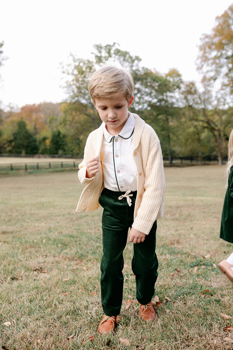 BENNETT PANT -  HUNTER GREEN CORD | Little Paper Kids (US)