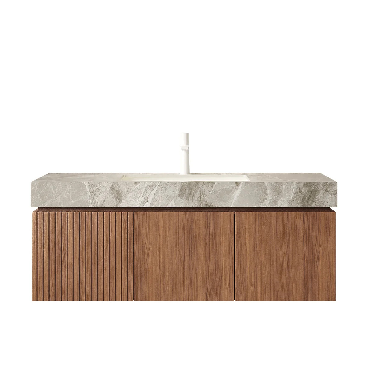 48" Wall-Mounted Vanity With Sintered Stone Top & Ceramic Sink, Storage Cabinet With 1 Drawer & S... | Wayfair North America