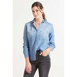 CLOTH AND STONE Denim Shirttail Button Down | EVEREVE | Evereve