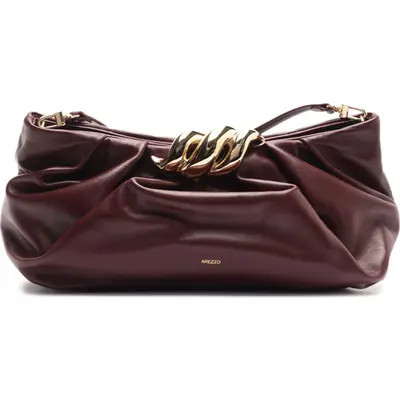 Arezzo Caitlyn Medium Leather Pouch in Black at Nordstrom | Nordstrom