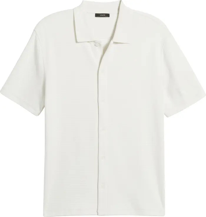 Vince Textured Double Knit Short Sleeve Button-Up Shirt | Nordstrom | Nordstrom