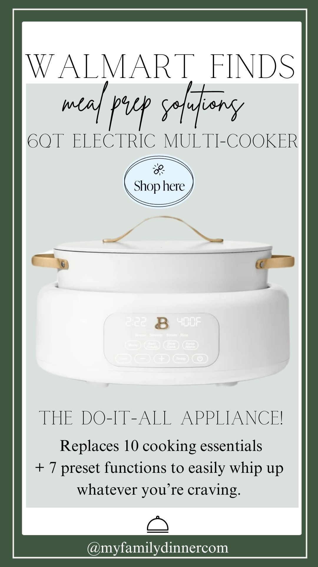 The Do-It-All Appliance. 
We are loving this Beautiful electric multi cooker. Plus it also can be removed and used as serving dish after cooking.  
Under $60!
Only @walmart


#LTKFamily #LTKHome #LTKFindsUnder100