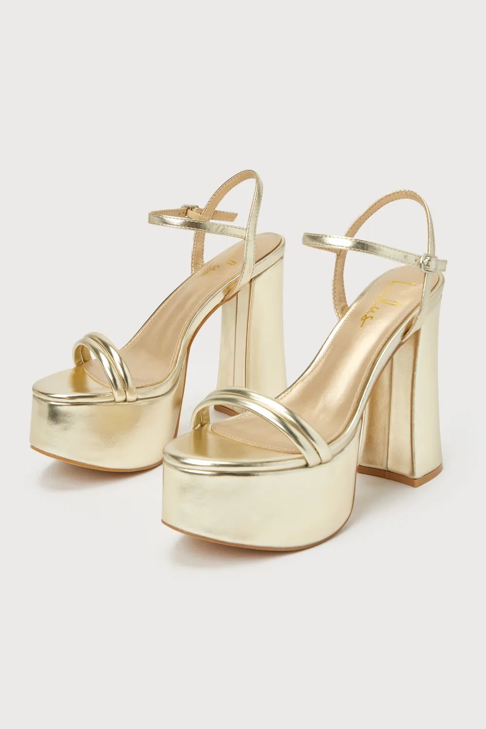 Serenitie Champagne Platform High Heel Sandals | Lulus (US)