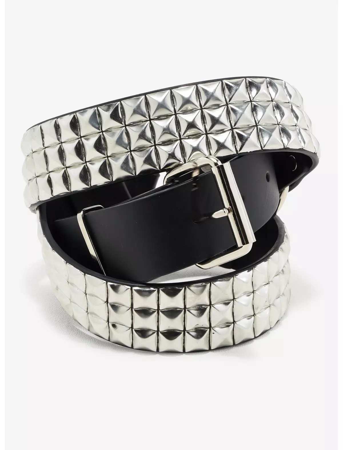 Silver Pyramid Stud Belt | Hot Topic