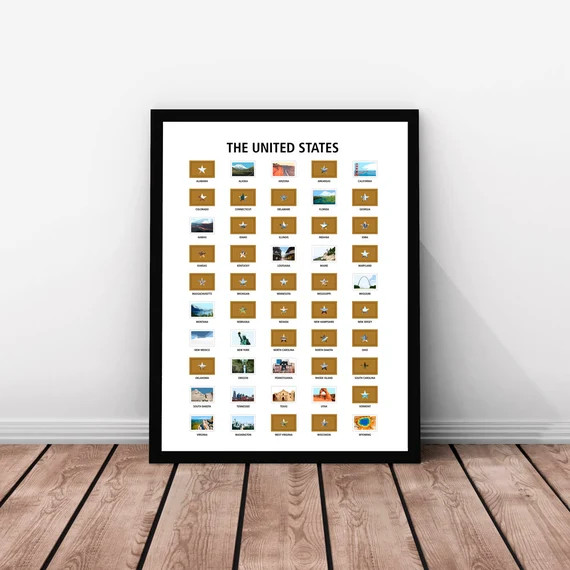 The US 50 States Scratch off Travel Print by Mappinners | Etsy | Etsy (US)