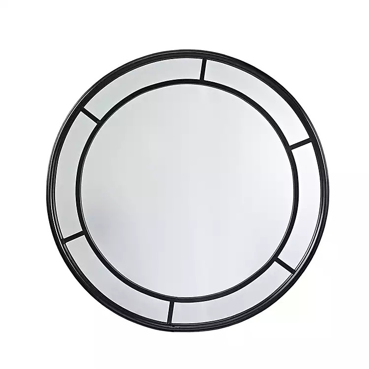 Matte Black Metal Frame Round Wall Mirror | Kirkland's Home