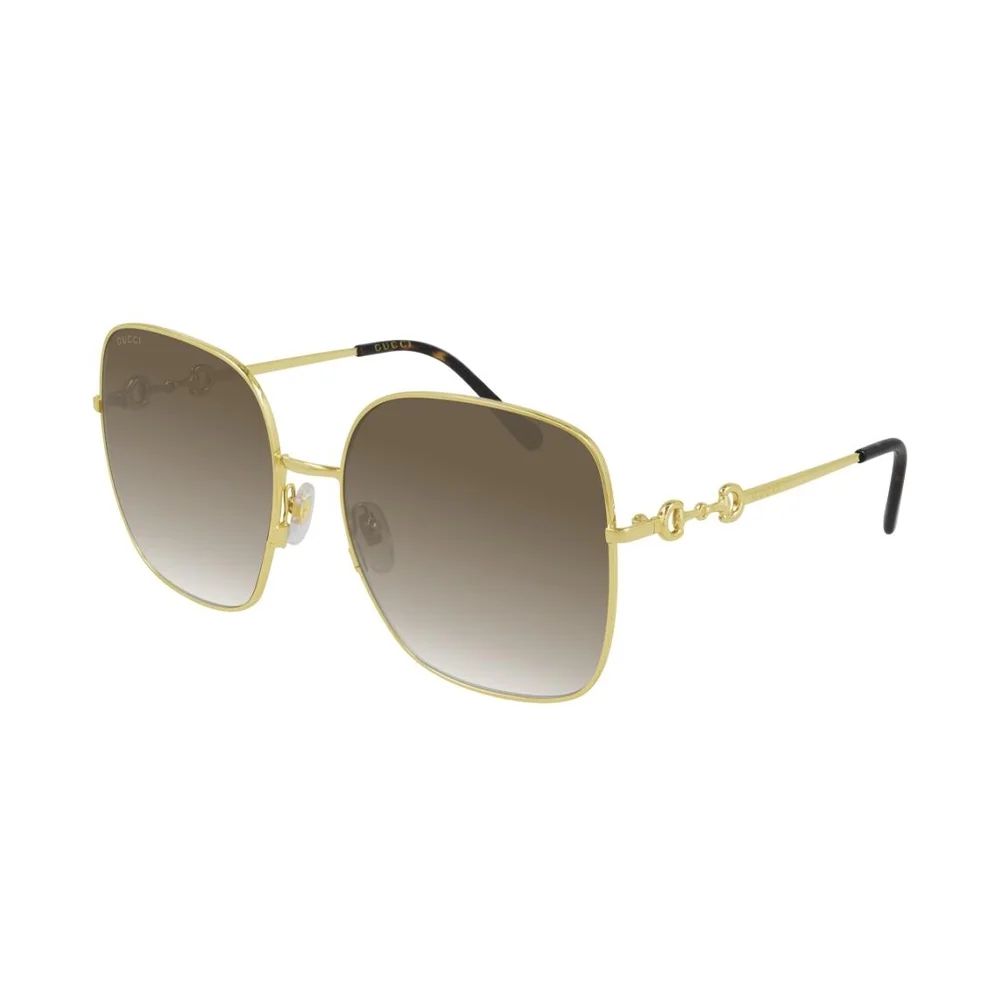 Gucci GG 0879S 002 Gold Metal Square Sunglasses Brown Gradient Lens | Walmart (US)