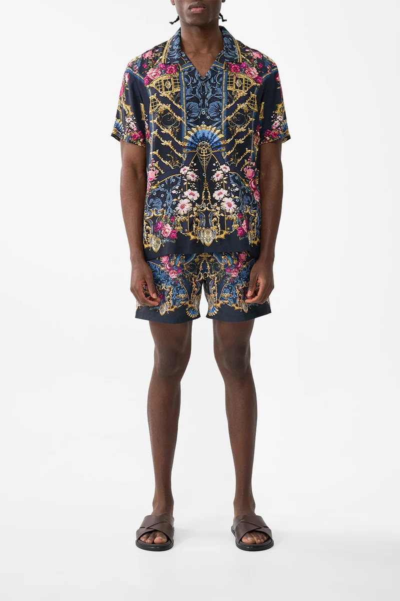 SHORT SLEEVE CAMP COLLARED SHIRT ORNATE ON A PLATE | Camilla US