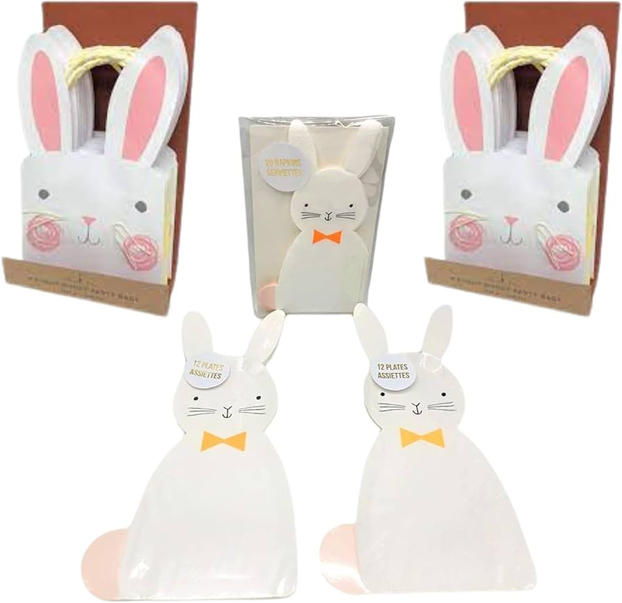 Easter Party Pack Bundle: Bunny Plates, Napkins & Favor Bags | Amazon (US)