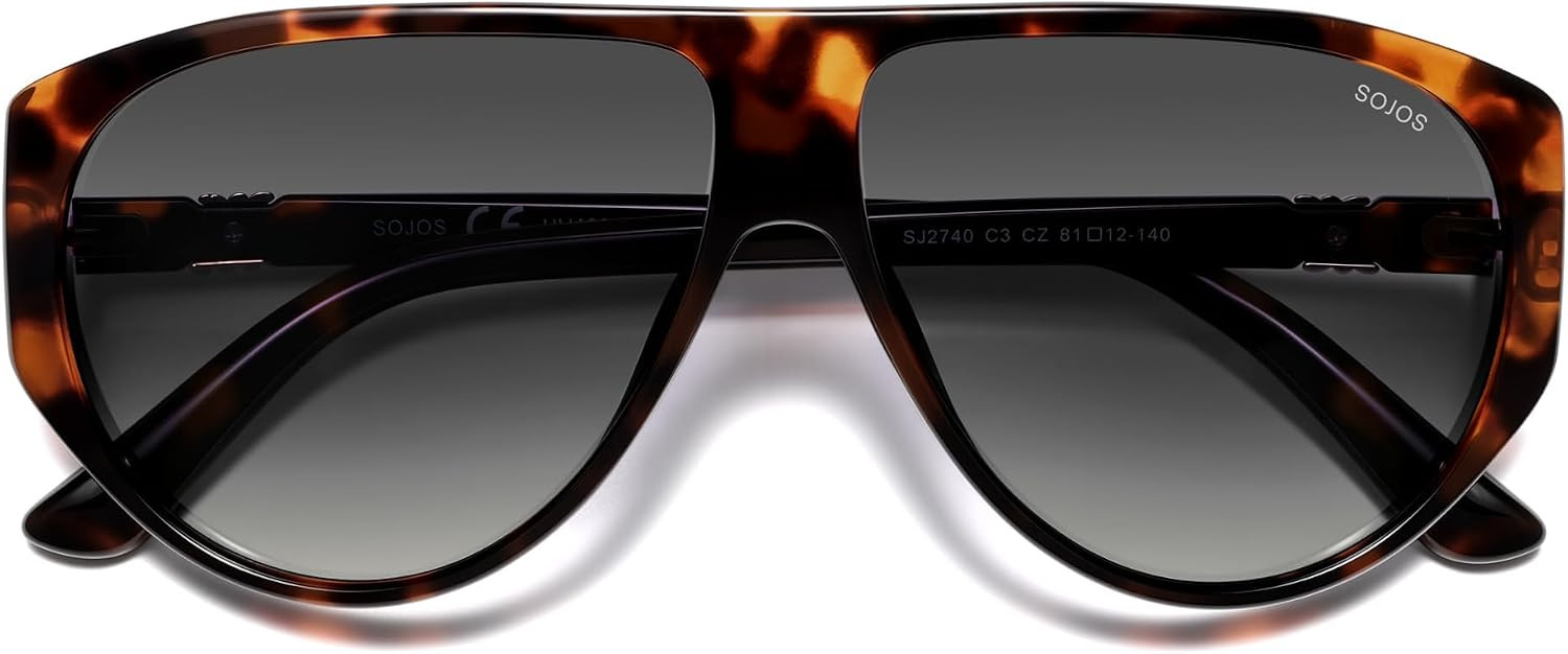 SOJOS Oversized Aviator Sunglasses for Women Men Square Polarized SJ2740 | Amazon (US)