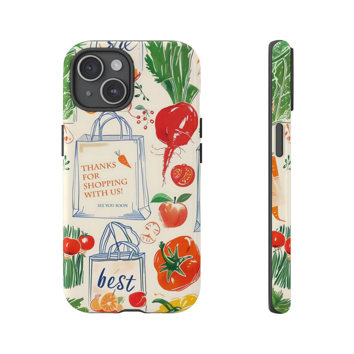 Super Farmer's Market Greens Theme Tough Phone Case Cover | iPhone PRO Max Plus 16 15 14 13 | Pix... | Etsy (US)