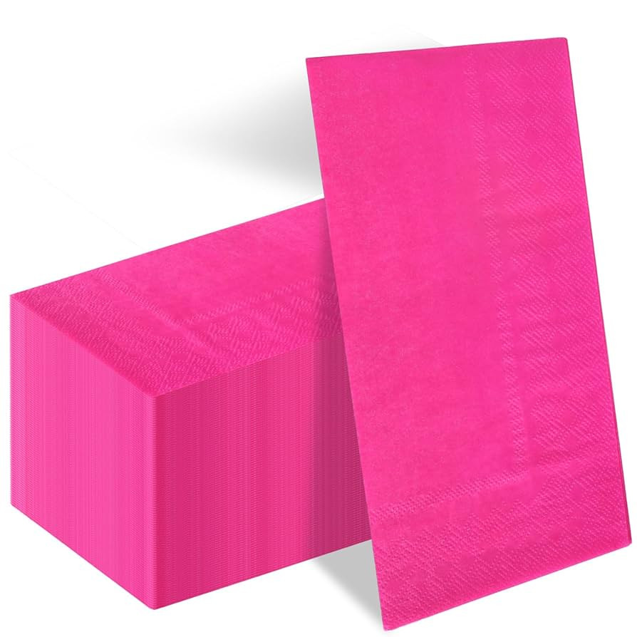 Whaline 50Pcs Hot Pink Guest Napkins Baby Shower Paper Napkin Disposable Dinner Hand Napkin Towel... | Amazon (US)