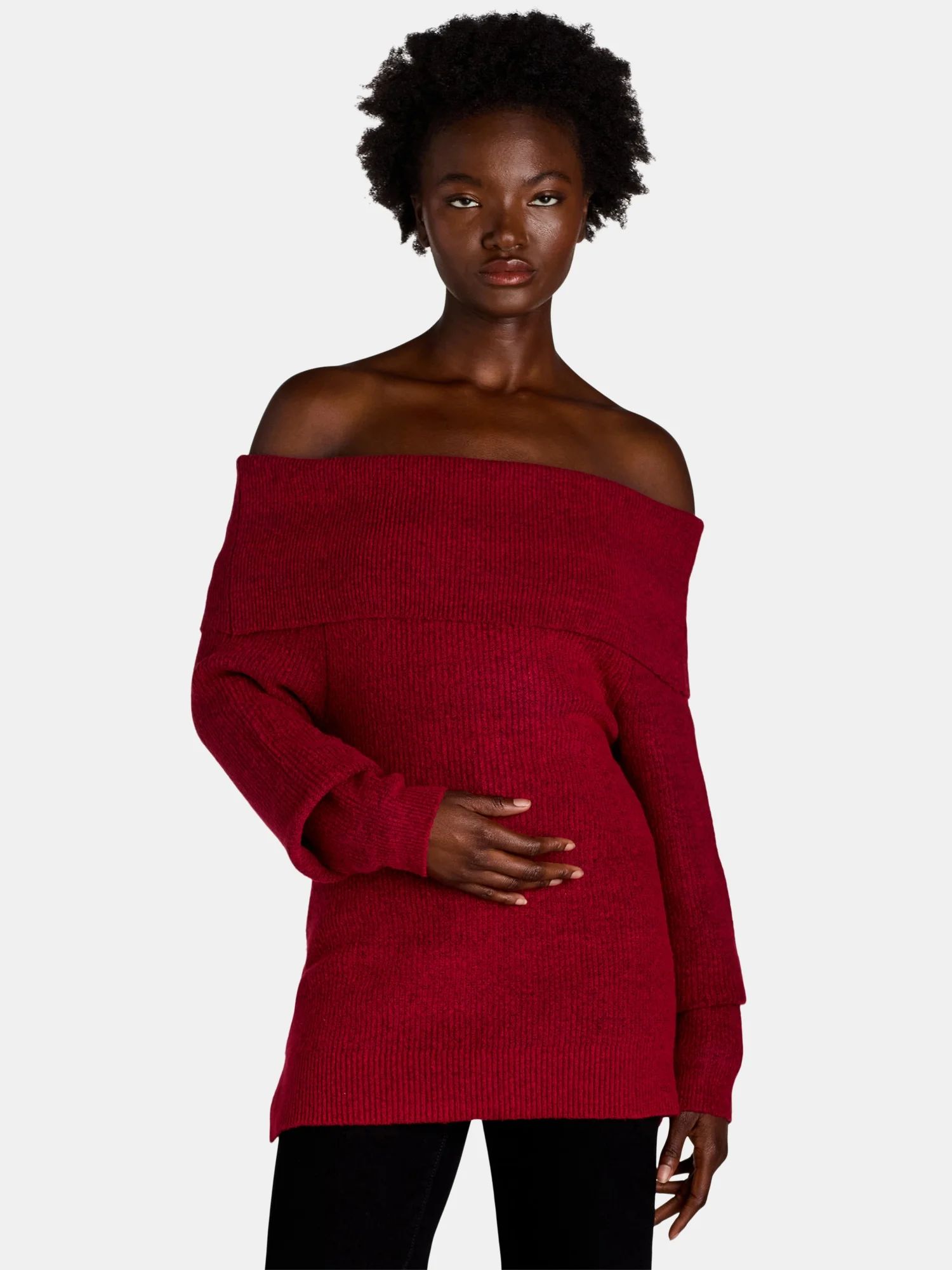 Time and Tru Women's Off Shoulder Sweater, Sizes XS-XXXL - Walmart.com | Walmart (US)