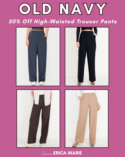 I always love a good pair of trousers and these Old Navy high-waisted trouser pants are at 50% OFF! They look so easy to style with just a simple tee for a casual look or a blouse, they’re also available in sizes up to 4X. Such a good closet staple! old navy, trousers, women, high-waisted 

 #LTKootd #LTKSaleAlert #LTKMidsize