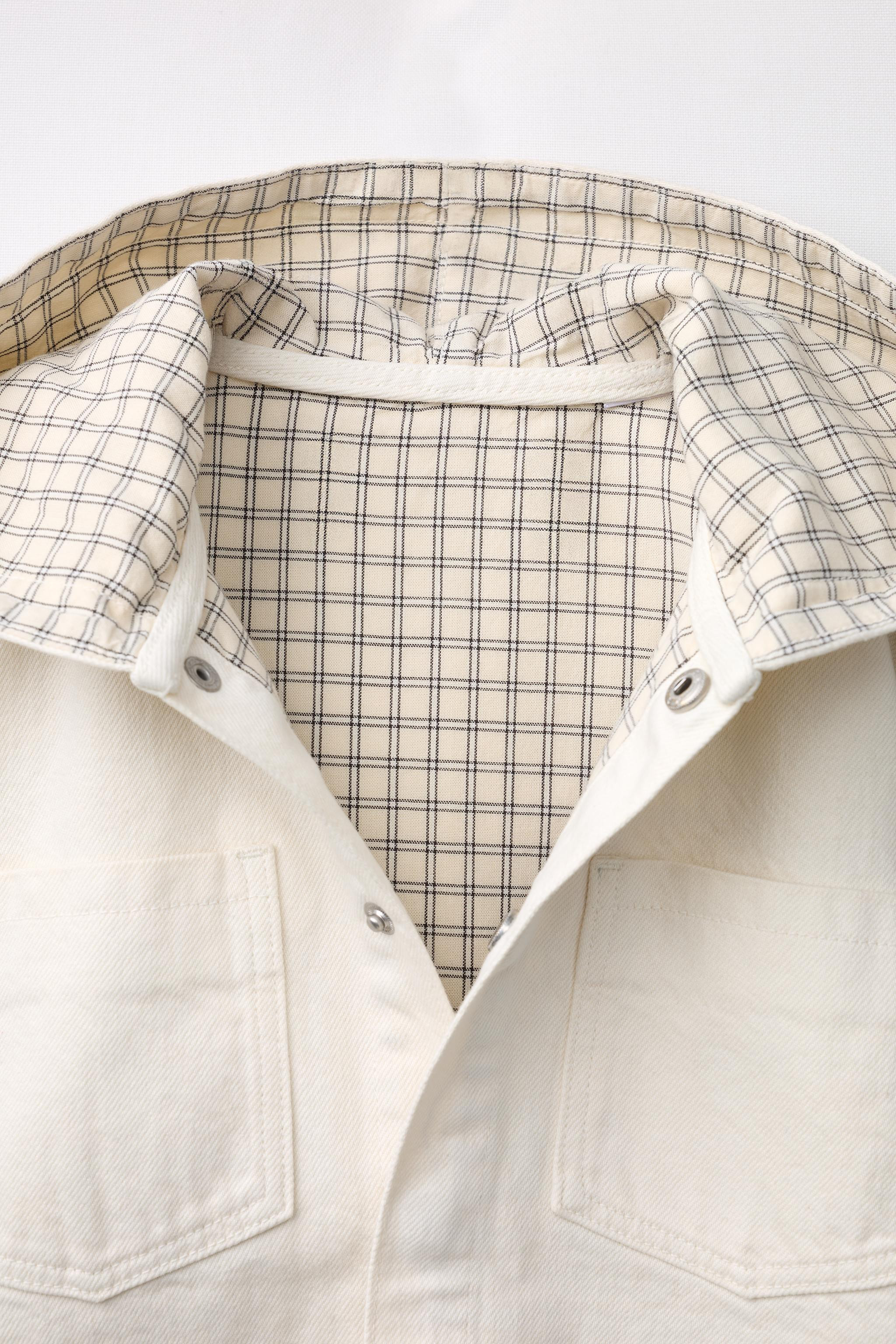 PLAID LINED TWILL OVERSHIRT | Zara US