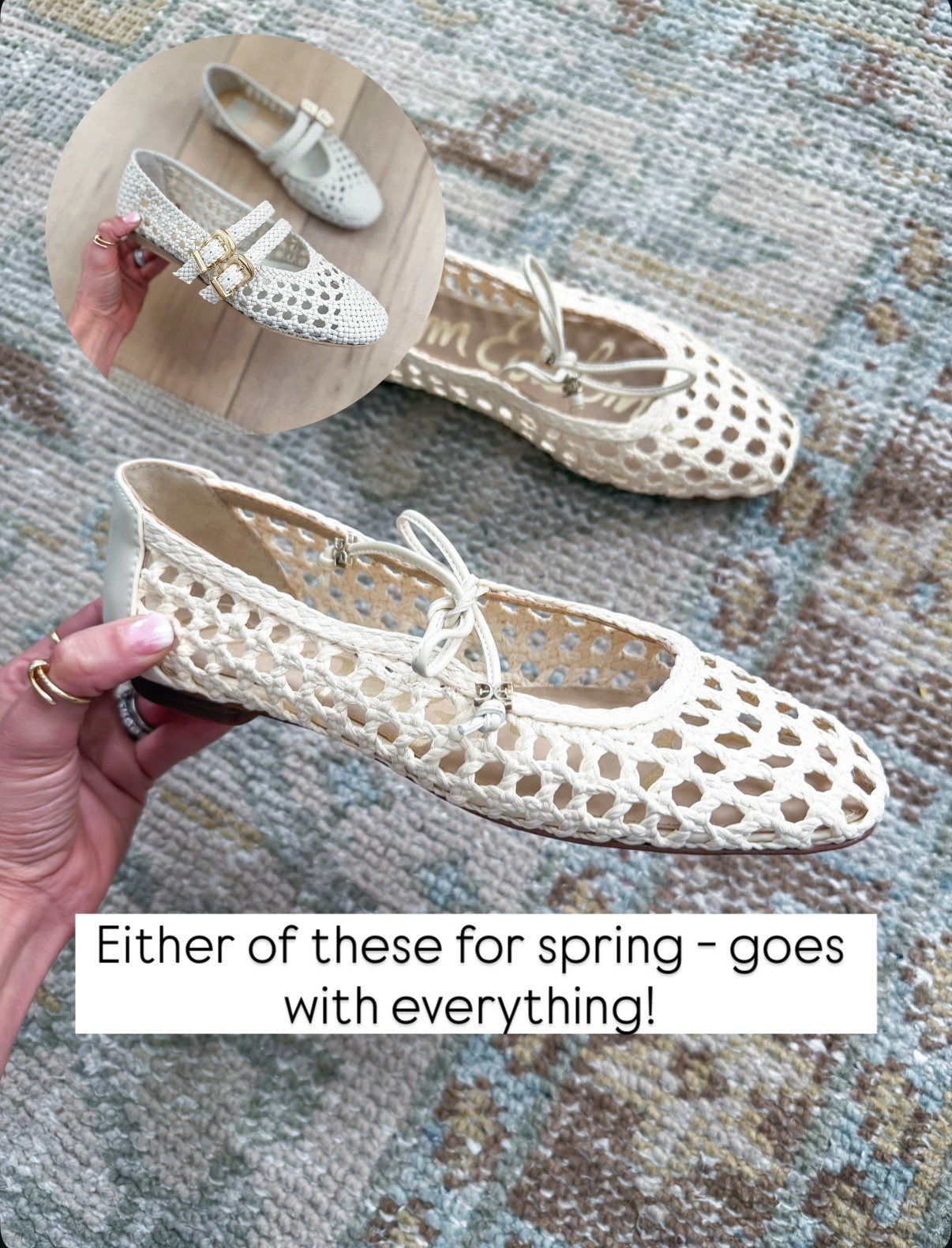 I love these new woven ballet flats for spring and summer! So comfortable and TTS. Cream ballet flats. Spring shoes. Summer shoes. 

#LTKootd #LTKgrwm #LTKSeasonal