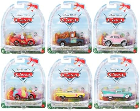 Disney Pixar Cars Easter Diecast Vehicles, 6-Pack Collection, Lightning McQueen, Mater, Holiday T... | Amazon (US)