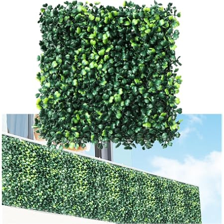Sunnyglade 12 Pieces 20"x 20" Artificial Boxwood Panels Topiary Hedge Plant, Privacy Hedge Screen... | Amazon (US)