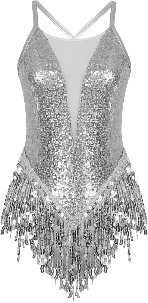 Miaeowve Women's Sequins Fringe Dance Dress Sparkly Flapper Tassel Dresses Ballroom Salsa Samba T... | Amazon (UK)