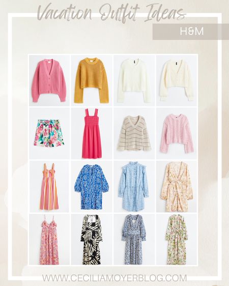 Vacation outfit ideas from H&M!  Summer dress - summer tops - sweatshirts or sweaters to wear with shorts - maxi dress - spring break outfits 

#LTKunder50 #LTKswim #LTKtravel