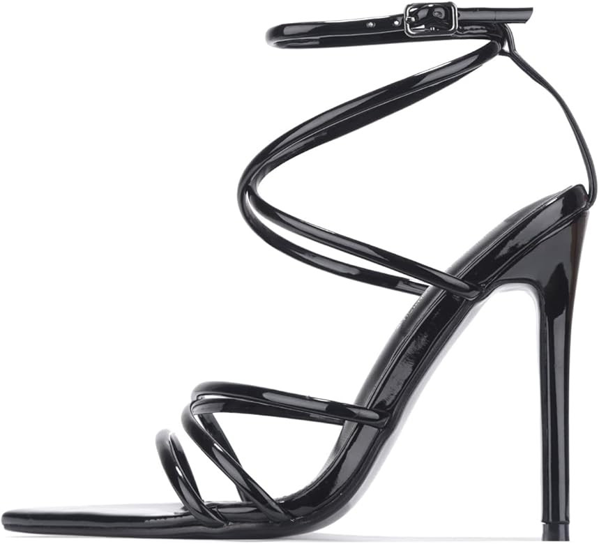 Cape Robbin Women's Strappy Pointy Open Toe Ankle Strap Stiletto Sandal-Ada | Amazon (US)