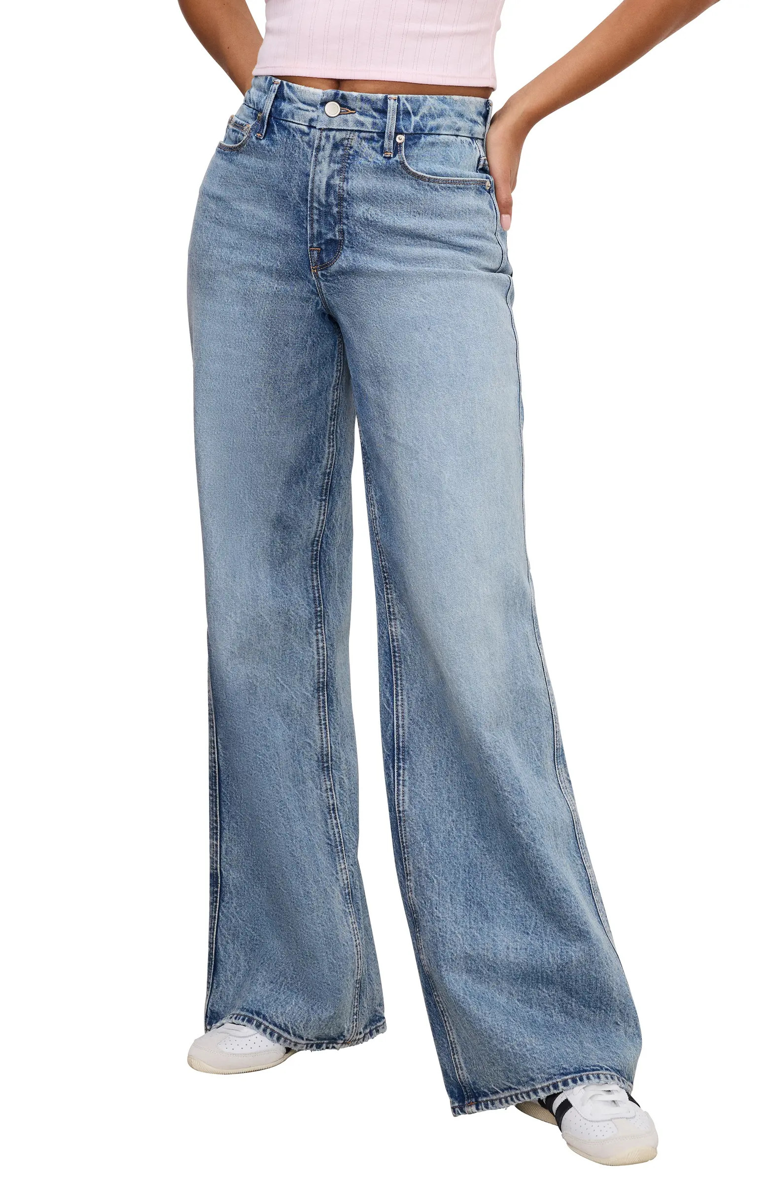 Good American Good Skate High Waist Wide Leg Jeans | Nordstrom | Nordstrom
