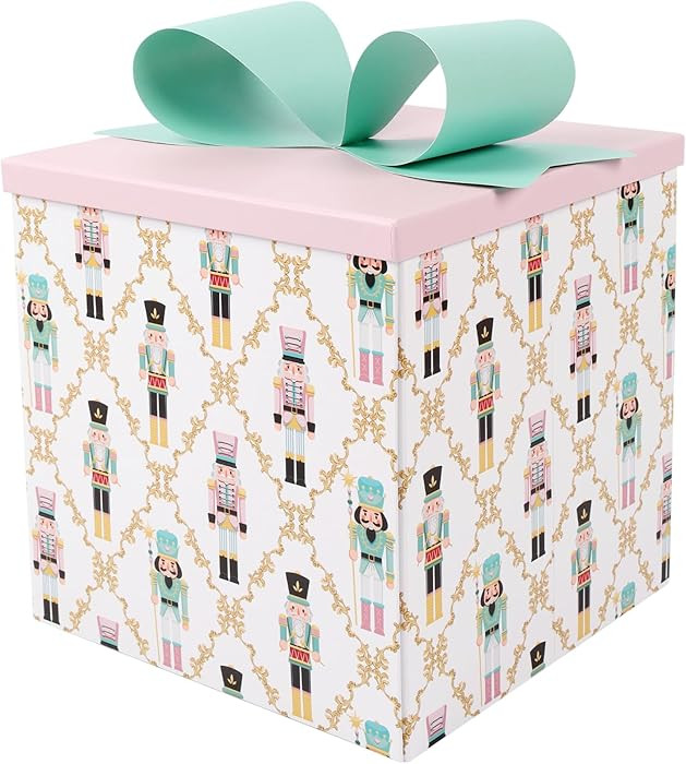 BIOBROWN Medium Christmas Gift Boxes with Lids for Presents, 9x9x9 Inches Nutcracker Design Colla... | Amazon (US)