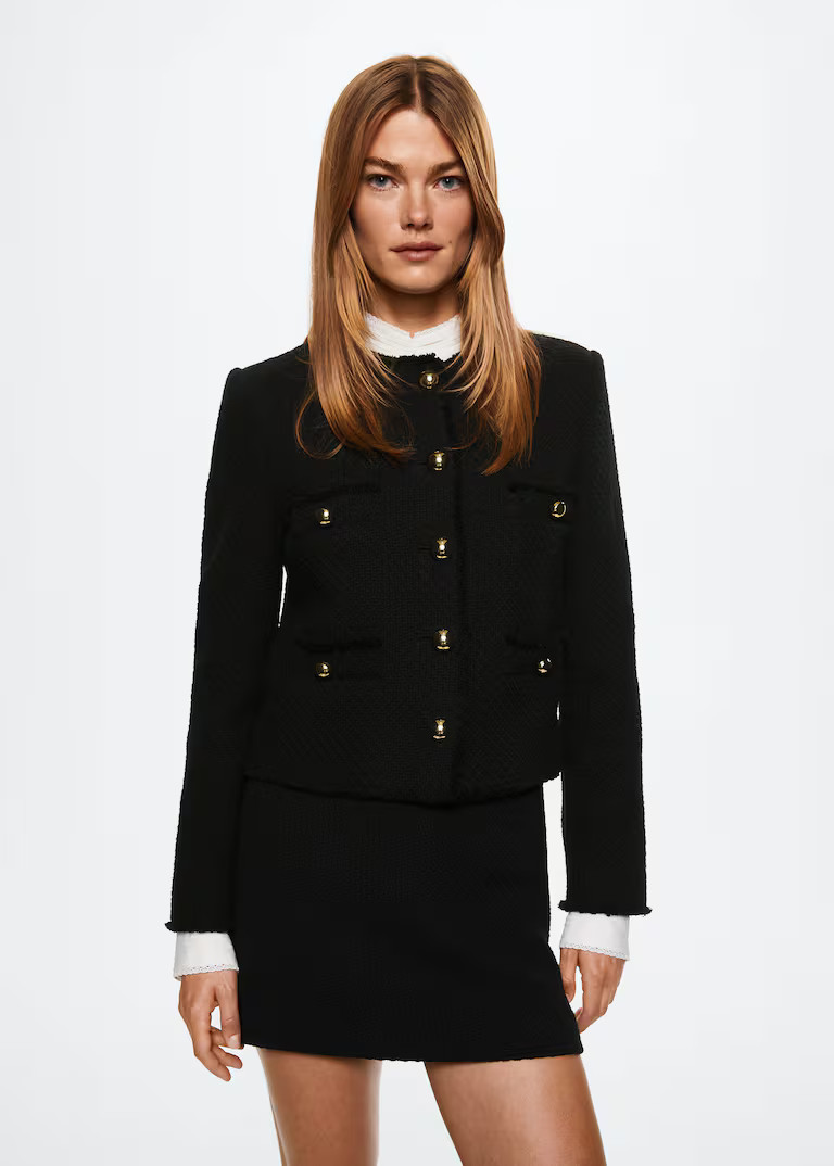 Pocket tweed jacket -  Women | Mango USA | MANGO (US)