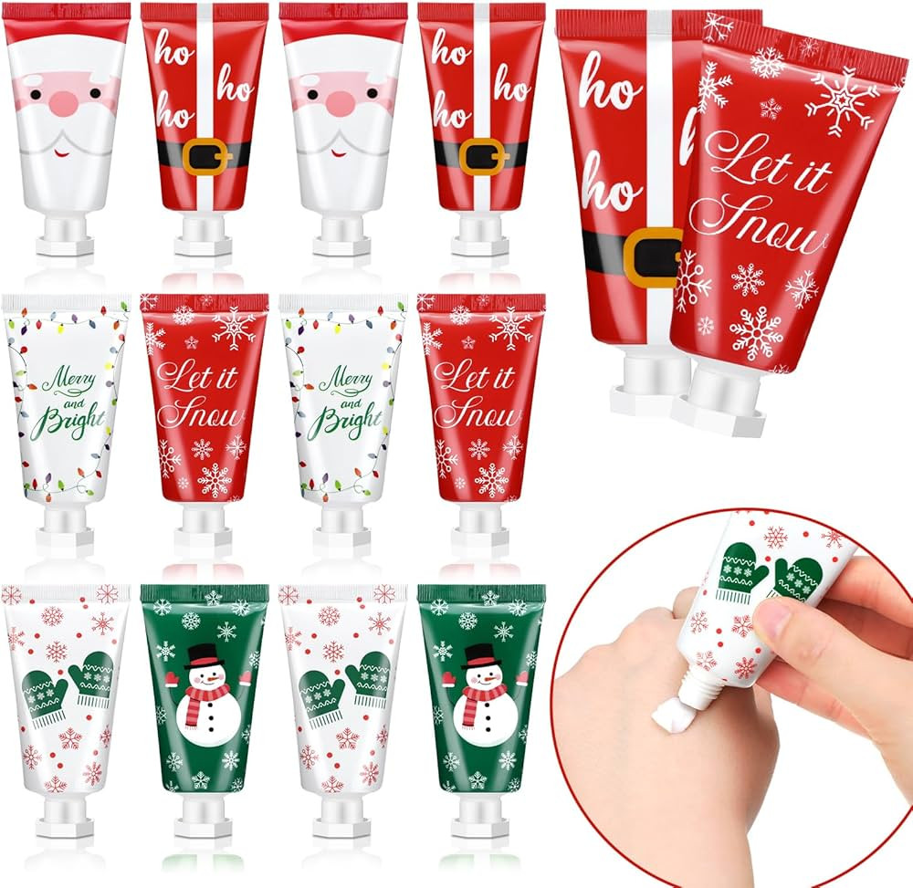 12 Pieces Secret Santa Gift Set: Mini Christmas Hand Cream Travel Size Lotion Bulk Holiday Stocki... | Amazon (US)