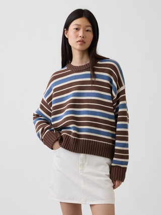 100% Cotton Oversized Crop Sweater | Gap (US)