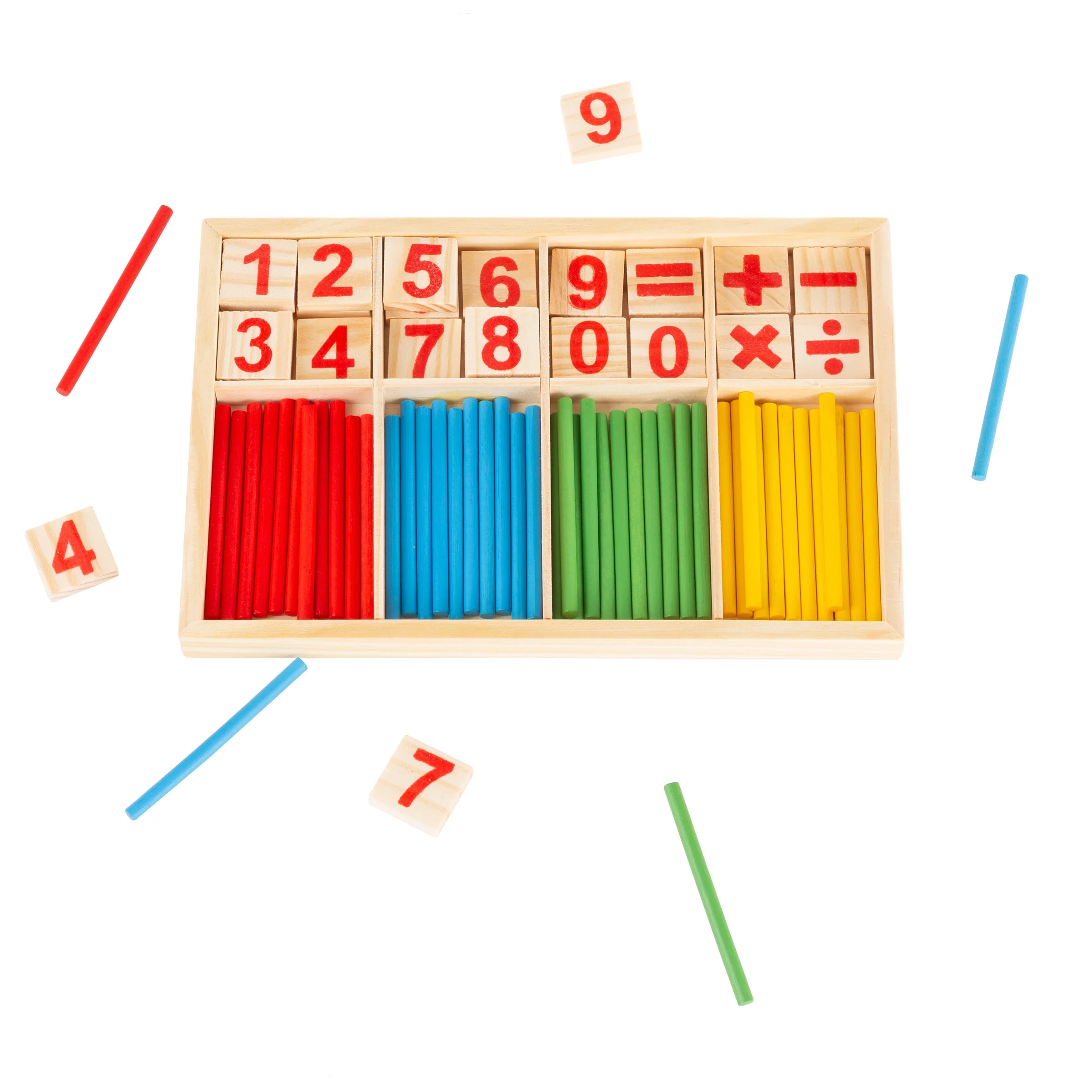 Montessori Math Manipulatives-Number Tiles and Colorful Sticks to Count, Add, Subtract, Multiply,... | Walmart (US)