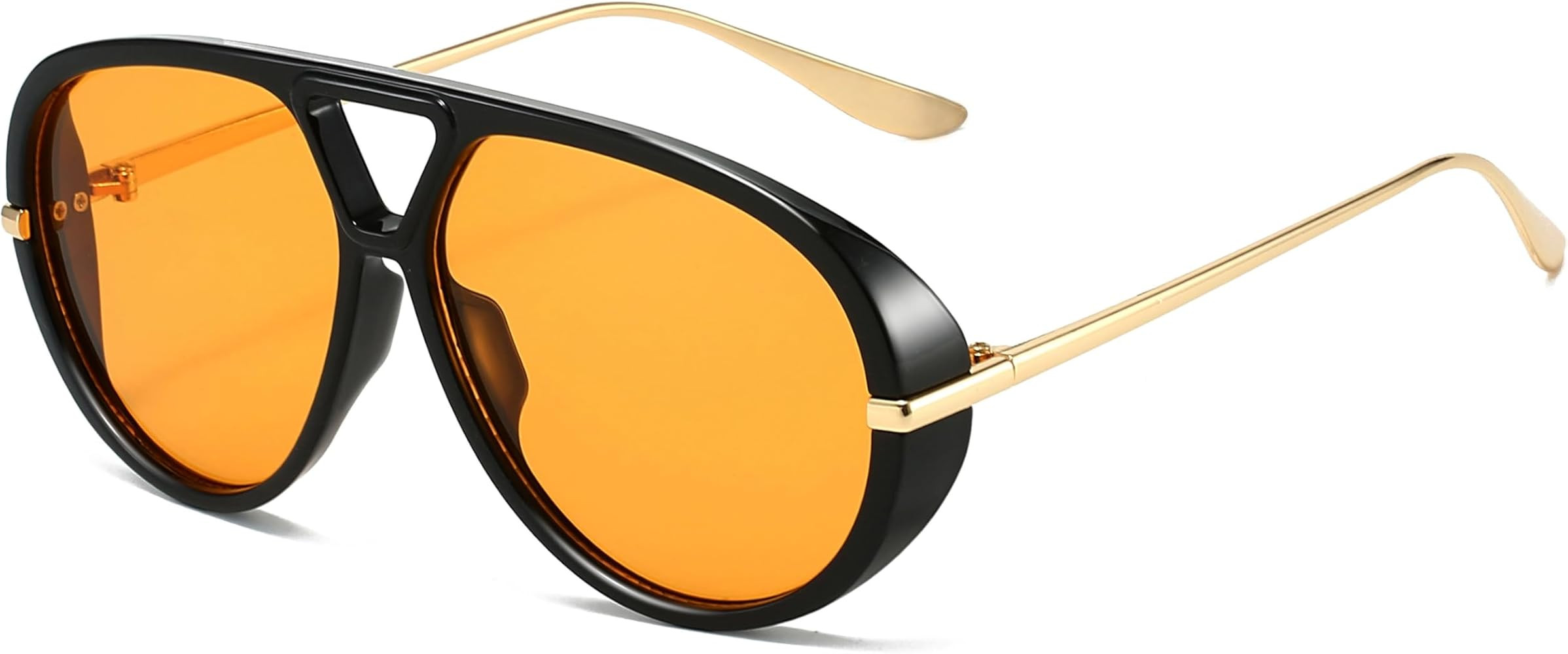 Trendy Oversized Aviator Sunglasses for Women Men Retro Big Round Shield Sun Glasses Vintage Shad... | Amazon (US)