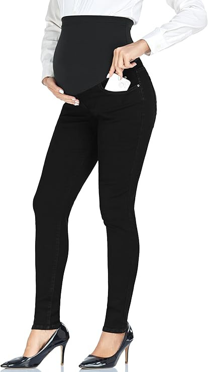 PACBREEZE Women's Maternity Jeans Over Belly Skinny Stretchy Denim Pants Comfy Slim Pregnancy Pan... | Amazon (US)