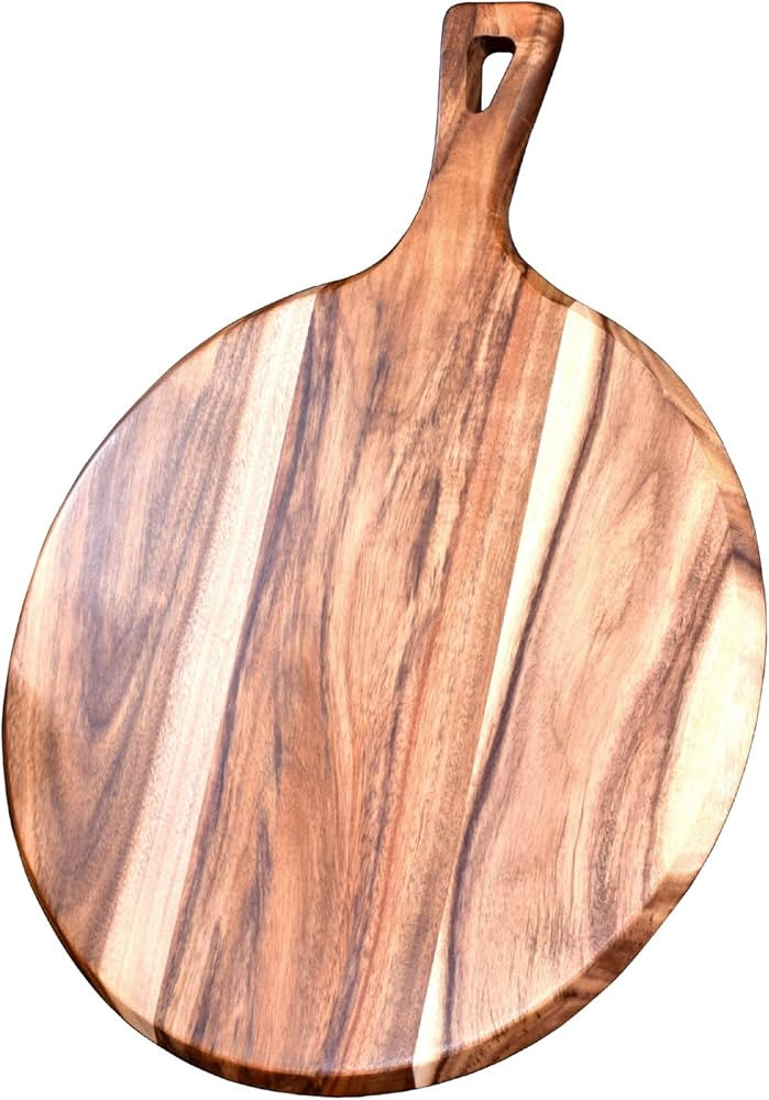 GLNWUE Acacia Wood Cutting Board with Handle for kitchen, Wooden Chopping Board Countertop for Me... | Amazon (US)