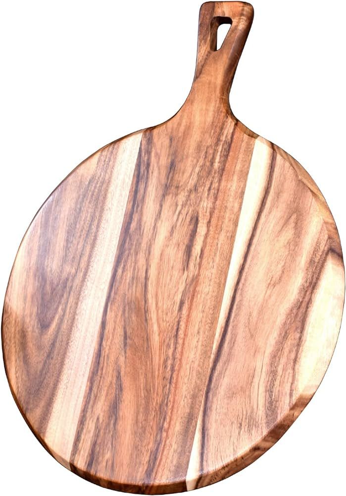 GLNWUE Acacia Wood Cutting Board with Handle for kitchen, Wooden Chopping Board Countertop for Me... | Amazon (US)