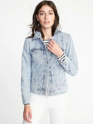 Distressed Denim Jacket for Women | Old Navy US