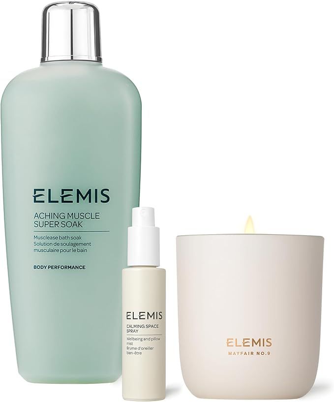 ELEMIS Exclusive Bundle, Soothe and Relax with 220g Regency Library Candle, Luxury Skin Nourishin... | Amazon (UK)