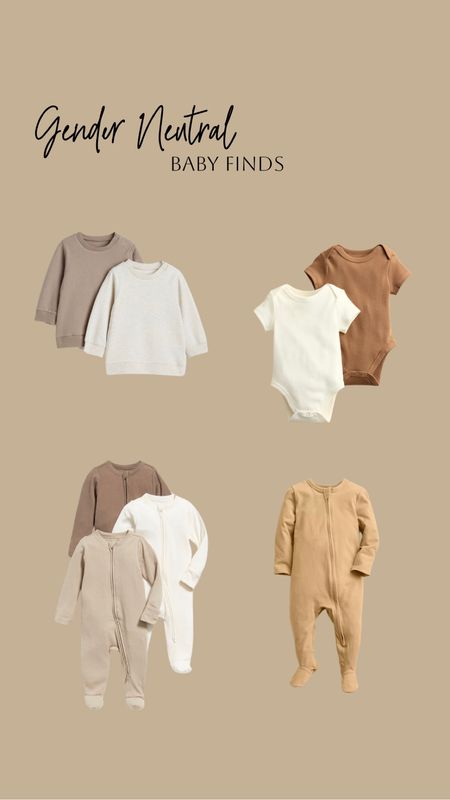 Neutral baby finds! Sleepers on sale- onesies- sweatshirts- baby style- kohls- H&M- old navy 

#LTKfindsunder50 #LTKsalealert #LTKbaby