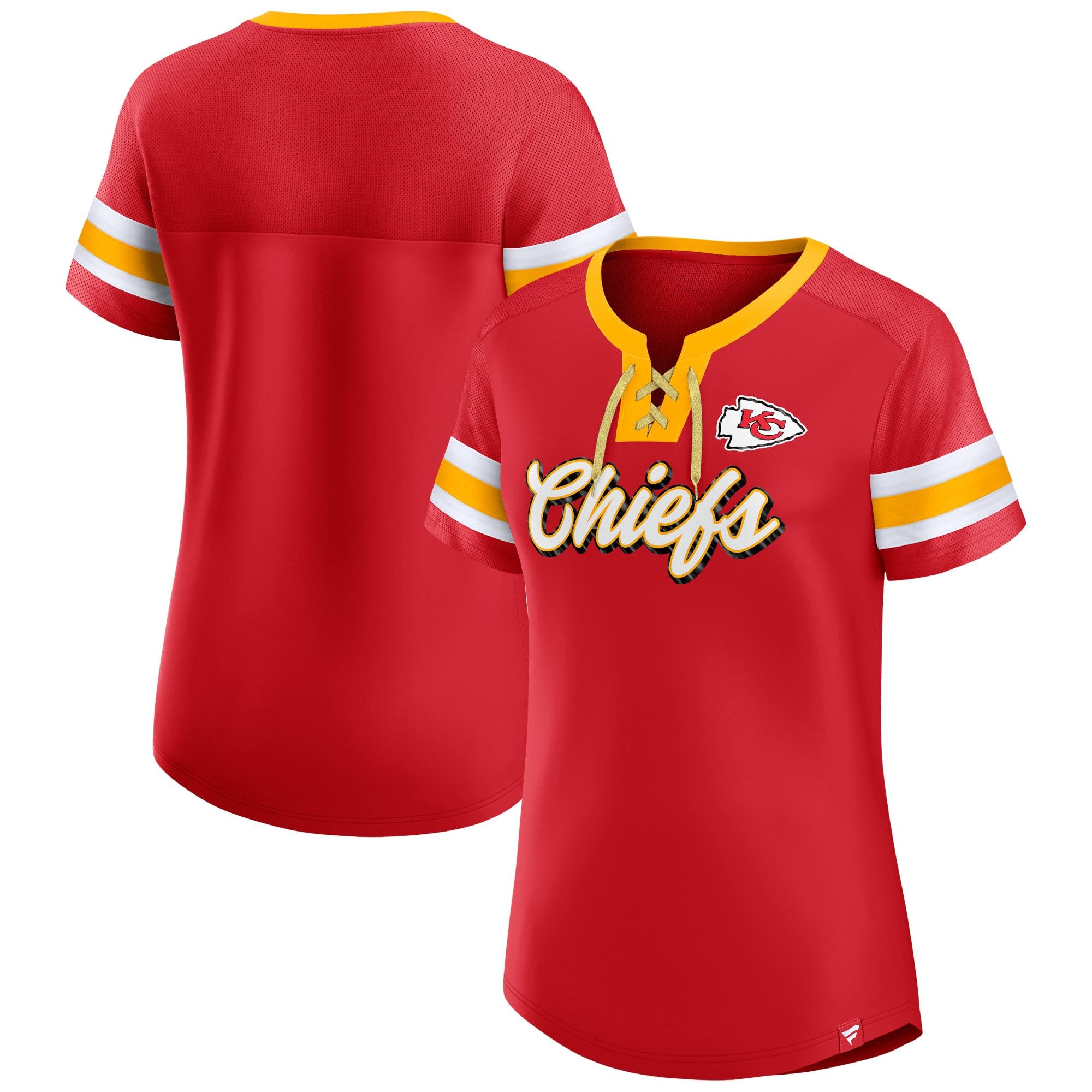 Women's Kansas City Chiefs Fanatics Branded Red Original State Lace-Up T-Shirt | NFL Shop