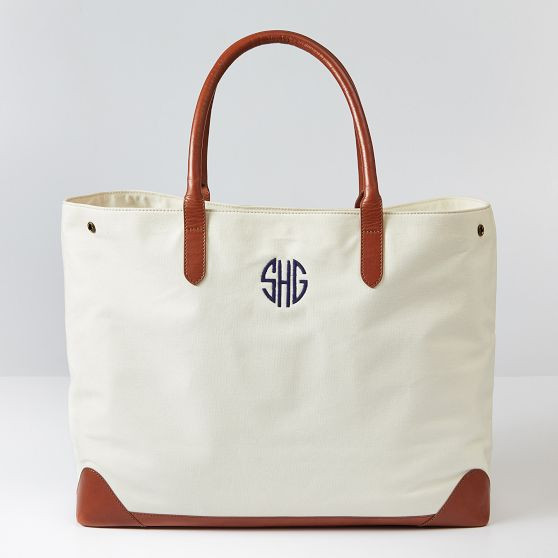 Canvas and Leather Travel Tote | Mark and Graham