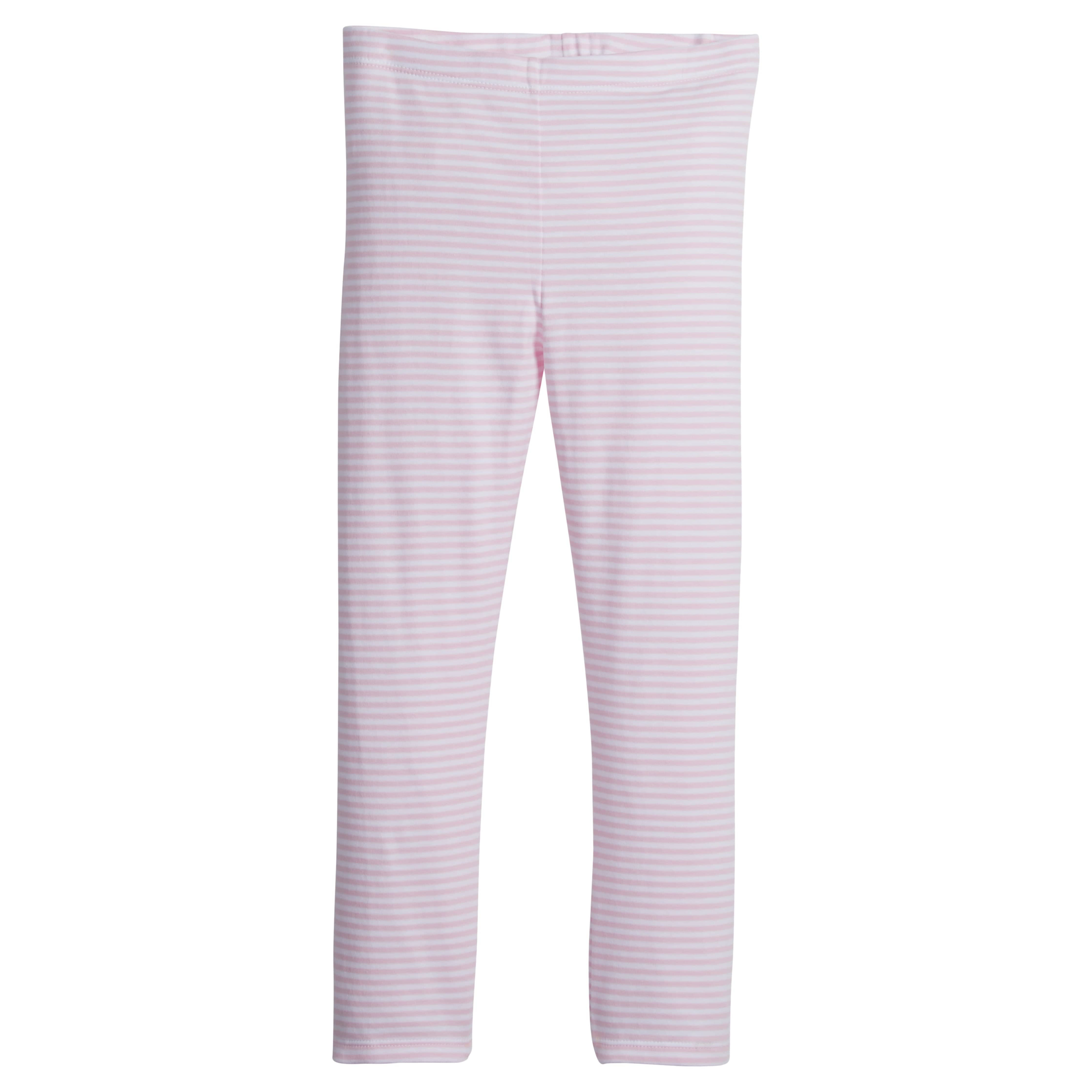 Kid's Light Pink Stripe Leggings - Girl's Knit Pants | Little English