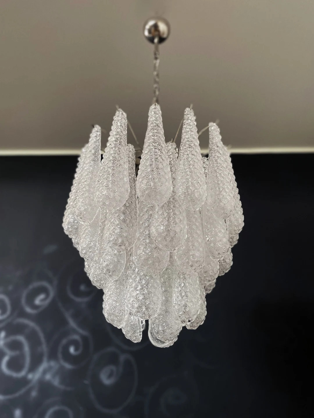Italian Vintage Murano Chandelier 41 Glass Petals Drop | Etsy (US)