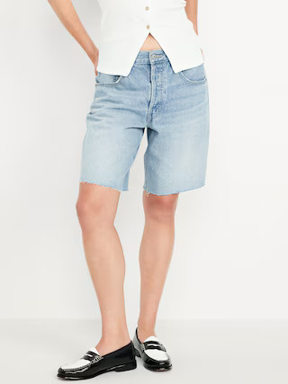 Mid-Rise Baggy Cut-Off Jean Shorts -- 9-inch inseam | Old Navy | Old Navy (US)