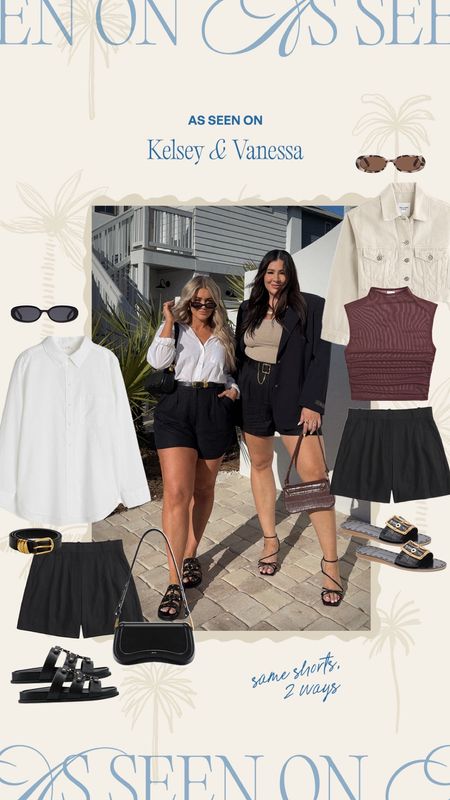 What Vanessa and I are wearing in my reel🖤🌴🥥 Loved styling these shorts 2 different ways #linenshorts #spring 

Shorts// 31 
Top// large 

#LTKstyletip #LTKmidsize #LTKSeasonal